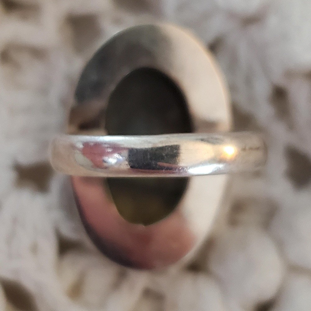 Sterling Silver Labradorite Ring Size 8.5 Oval Cabochon 925 Gemstone Boho - Picture 5 of 9